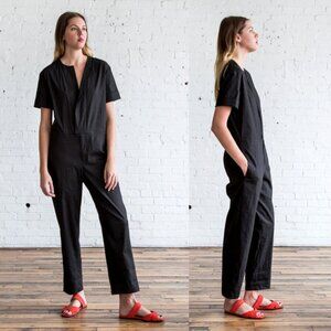 NEW! Etoile Isabel Marant 4 Nadela $550 Cotton Coveralls Linen Jumpsuit Black 36